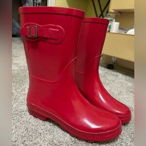Red Rain Boots